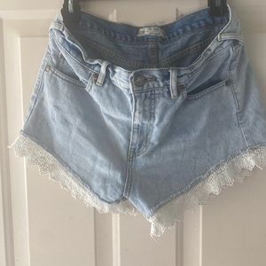 Free People Distressed Jean Shorts